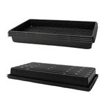 Grow-Green 1020 Trays Sturdy Farmer Self Seedling Nursery Tray Plastic Seeds Starter Trays 5 Pieces Standard Size 2.35'' Deep Without Holes, Black, 5-Pack No-Holes (1020-5P)…