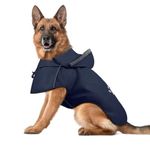 Dog Raincoat for Large Dog,Waterproof Raincoat Large Dog,Reflective Dog Rain Jacket with Hoodie,Soft Lightweight,Adjustable Rain Jacket with Leash Hole,Dog Rainwear for Large Dogs(Large,Blue)