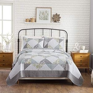 Mary Jane's Home Reine-Marie 3-Piece Quilt Set - Lightweight Breathable All Season Bedding, Full/Queen