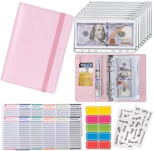 NICOOTH Budget Binder A6 Money Saving Binder with Zipper Cash Envelopes