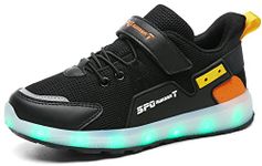 Nishiguang LED Light Shoes, Kids/Girls/Boys Breathable Flashing Slip-On Trainers (Toddler/Small Child/Big Child), black5, 11.5 UK Child