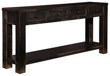 Signature Design by Ashley Sofa Table, Made of veneers Engineered Wood, Brown, 68.25" W x 22.5" D x11.5 H