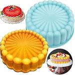 Sturmm 7.67 Inch Silicone Baking Mold for Birthday Cake,Flan, Muffin, Bread, Tart, Pie,Mousse, Cheesecake - Non-Stick Baking Trays - Great for Parties, Holidays