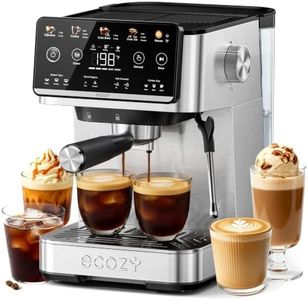 ecozy 4-in-1 Espresso Machine and Coffee Maker Combo with Milk Frother, All in One with Cold Brew & Over Ice, Interactive Touch Screen, Brezzano Elite Series for Cappuccinos, Lattes, Americanos