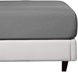 Drap-housse en coton doux pour lit simple, léger et frais en percale 90 x 190 + 30 cm, entièrement élastique profond, gris foncé