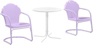 Crosley Furniture KO10010LN Tulip 3-Piece Outdoor Metal Bistro Set, Lavender Gloss