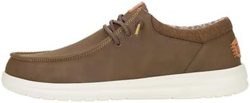 HEYDUDE Men's Paul | Mens Shoes | Men's Lace Up Loafers | Comfortable & Light-Weight Classic Brown