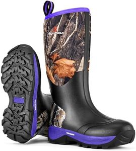 WOVENPAK Rubber Boots for Women, Waterproof Rain Boots Women, Insulated Hunting Boots, Neoprene Garden Mud Boots All Season for Hunting, Gardening, Farming, Size 6