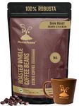 MokkaFarms Roasted Whole Coffee Beans - 1kg | 100% Robusta | Dark Roast, Sundried/Cherry, A/AA Grade | Freshly Roast Estate Coffee | Strong Flavor & Aroma | Farm to Fork Quality