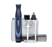 Remington Nose and Ear Trimmer 13 Piece Travel Kit (3 attachments: Rotary nose and ear attachment, 1-5mm detail trimmer & comb attachment, Battery Operated, Accessories and Zip case included) NE3890