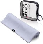 Boldify Quick Dry Microfiber Hair Towel Wrap for Women - for Thin and Curly Hair - Anti Frizz Plopping Towel, Microfiber Towel for Hair, Quick Dry Towel, Fast Drying Towel, Hair Turban Towel - Grey