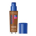 Rimmel Match Perfection Foundation 504 Deep Mocha, Medium Coverage, 24hr Hydration, No Caking or Creasing, Lightweight, Reduces Imperfections, Invisible Coverage, SPF20, Cruelty Free