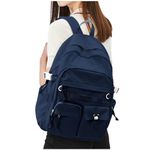 WEPLAN Backpack for School Girls,Casual Travel Daypack 14 Inch Laptop Backpack for Teenage Girls,College Daypack Lightweight Bookbag,Dark Blue