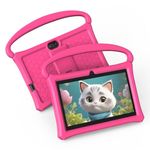 Kids Tablet for Toddlers 7 inch Android Tablet 4GB(2+2)+32GB, WiFi, GMS, IPS, Google Plays, Games, Android Tablet with Parental Control, Learning Educational Toddler Tablet with Silicone Case(Pink)
