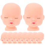 SUPVOX 10 Pieces Vinyl Baby Doll Head for Artist Hand Painting Doll Body Part Replacement DIY Crafts Keychain Accessories