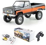 WOWRC FMS 1/18 Chevrolet K10 RC Truck FCX18, Officially Licensed 4WD 2.4GHz RC Crawler 2 Speeds Switch with 900mah Battery and LED Lights, Off-Road RC Model for Adults, Black