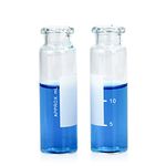 ALWSCI 20 ml Headspace Sample Vials, with Writing Area and Graduations Clear Glass, 20 mm Crimp Top, Flat Bottom, Pack of 100