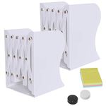 DARUITE Book Ends For Shelves Bookends Metal Heavy Duty Bookend Expandable Book end Non-Skid Book Stopper Book-Ends Book Holders For School Supplies Library Office Desk Organizer(2PCS White)