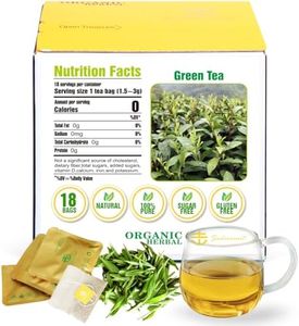 Soilmount Organic Longjing Tea - Chinese Green Tea - 18 Individually Wrapped Packets - Fresh Aroma, Balanced Sweetness, Suitable for Hot or Iced Tea