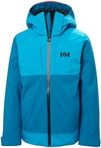 Helly Hansen Junior Alpha Jacket, Waterproof & Windproof, Ideal for Kids' Outdoor Adventures, Breathable, Unisex Design, 540 Cerulean Blue - 14