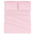 Mejoroom Full Size Sheet Set - Soft Microfiber Bed Sheets - Deep Pocket Fitted Sheet, Breathable, Wrinkle & Fade Resistant - 4 Piece (Full, Blush Pink)