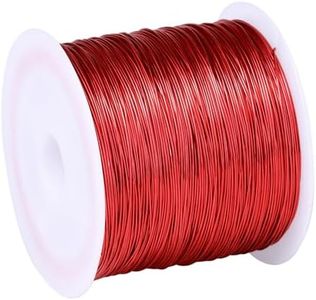 328FT Jewelry Wire 28 Gauge Tarnish-Resistant Copper Beading Wires Roll Bulk for DIY Crafts Jewelry Making, Red Wire