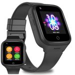 Kids GPS Smart Watch 4G Calling Whatsapp Line Facebook Global Tracker Real-time Tracking Phone Video Voice Message Chat SOS Alarm Geo-Fence Pedometer Anti-Lost for Boys Girls (Black)