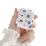 ZTUOK Compatible with AirPods 1&2 Case for Women Girls, Cute Clear Flower Pattern PC Cover With Glossy Anti-dust Shockproof Protective Case for AirPods 1&2