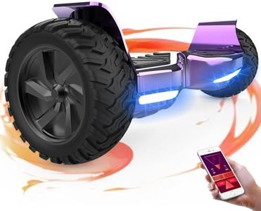GeekMe Hoverboards,8.5 inch all terrain Hoverboards, Electric Self Balancing Scooter With Powerful Motor LED Lights,APP,Bluetooth speaker, Gift for Children