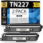 Smart Ink Compatible Toner Cartridge Replacement for Brother TN223 TN227 TN-223 TN-227 (with CHIP, 2 BK Combo Pack) to use with HL-L3210CW HL-L3230CDW HL-L3290CDW MFC-L3770CDW MFC-L3750CDW