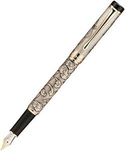 Jinhao 5000 Vintage Luxurious Metal Fountain Pen Beautiful Dragon Texture Carving, Ancient Gray Colour
