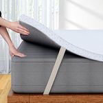 FRIDEKO Memory Foam Mattress Topper Double Bed - 5 cm Thick Double - Layer Topper - Medium Firm for Back Pain Relief Pressure Relief - Hypoallergenic Washable & Removable Cover Size: 135x190cm
