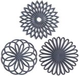 Set of 3 Silicone Trivet Mat - Hot Pot Holder Hot Pads for Table & Countertop - Trivet for Hot Dishes - Non-Slip & Heat Resistant Modern Kitchen Hot Pads for Pots & Pans,Grey