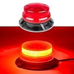 Red Led Emergency Strobe Beacon Lights with Magnetic Mount and 8 Flash Models Warning Safety Flashing Rooftop Signal Lamp for Firefighters Police Construction Vehicle Tractor Truck (24-LED 12V-24V)