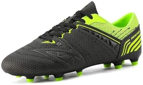 DREAM PAIRS Mens Sport Flexible Athletic Lace Up Light Weight Outdoor Cleats Football Soccer Shoes, 859-neongreen Black - 10.5 (160859),Size 8,Black/NEON/Green,160859-M