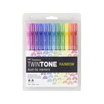 Tombow 61526 TwinTone Marker Set, Rainbow, 12-Pack. Double-Sided Markers Perfect for Planners, Journals, Doodling, and More!