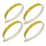 4Pcs Self-Adhesive Measuring Tape, 44 Inch or 110cm Imperial and Metric Scale Workbench Ruler, Left-to-Right Steel Sticky Measure Tape with Adhesive Backing for Woodworking, Saw, and Drafting Table