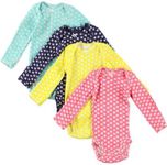 Carter's Baby Girls' 4-Pack L/S Bodysuits - Mini Print - Newborn