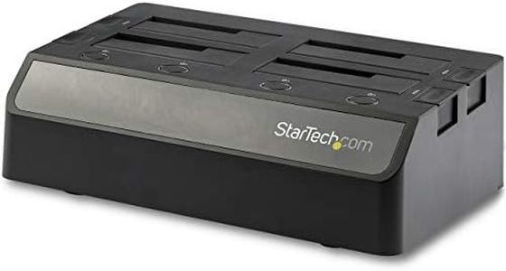 StarTech.com 4-Bay USB 3.1 to SATA Hard Drive Docking Station, 10Gbps USB Hard Drive Dock, External 2.5/3.5" SATA III SSD/HDD Docking Station, Hot-Swap, Top-Loading (SDOCK4U313),Black