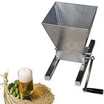 YUEWO Barley Grinder Crusher Stainless 2-Roller Grain Mills Machine Homebrews Beer Brewing Grain Crusher Machine for Grains Corn Barley