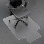 Qlarity Covers Office Chair Mat for Hardwood, Tile & Laminate Floors | Frosted PVC Floor Protector | Anti-Slip, Scratch Protection, Smooth Rolling | 2mm, 36 x 48 Inch, Lip