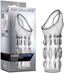 Blush Novelties Performance Studded Sleeve Ring, Stretchy Male Enhancement Penis Sleeve with Ball Strap, Open Ended Design, Soft Nubs for Partner Sensation, Cock Ring Extender, Adult Sex Toy for Men