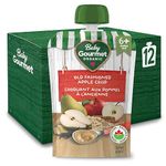 Baby Gourmet Organic Puree Baby Food Pouches - Old Fashioned Apple Crisp - No Added Sugar Or Salt, Non GMO, No Fillers, Gluten Free, Kosher (128ML) - 12 Pack