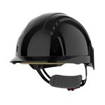 JSP - EVOLite Lightweight ABS Safety Helmetmid Peak Wheel Ratchet, Vented, Black (AJB170-001-100)