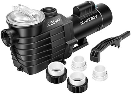 VIVOHOME 2.5HP Dual Voltage Pool Pump, High Lift 78FT Self-Priming, DOE Energy Saving, 1.5" & 2" Connectors w/Strainer Basket for In/Above Ground Pools