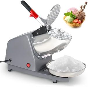 Advwin Shaved Ice Maker, 300W Electric Ice Crusher Stainless Steel Shaving Blade, (65kg/Hr, 1400rpm), Suitable for Home and Commercial Use