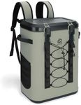 RIVONOVA Premium Zipperless Magnetic Cooler Backpack One-Hand Lid Green