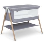 flysclean Simmons Kids Koi by The Bed Bassinet with Breathable Mesh and Natural Beechwood Legs, Dove Grey