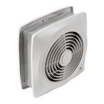 Broan 511 Room-to-Room Wall Utility Fan, 8-Inch 180 CFM 3.5 Sones, White Square Plastic Grille