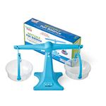 hand2mind Blue Nestable Pan Balance, Clear Double Pan Balance Scale for Liquids and Solids, Easy to Assemble Kids Scale, Space Saving Storage Base, Balance Scale for Classroom (1 Base with 2 Pans)